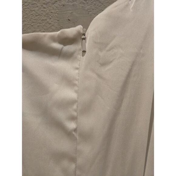 Mac Duggal Ivory One Shoulder Hi Low Dress Women's 6 Formal Wedding White Party - Picture 11 of 12